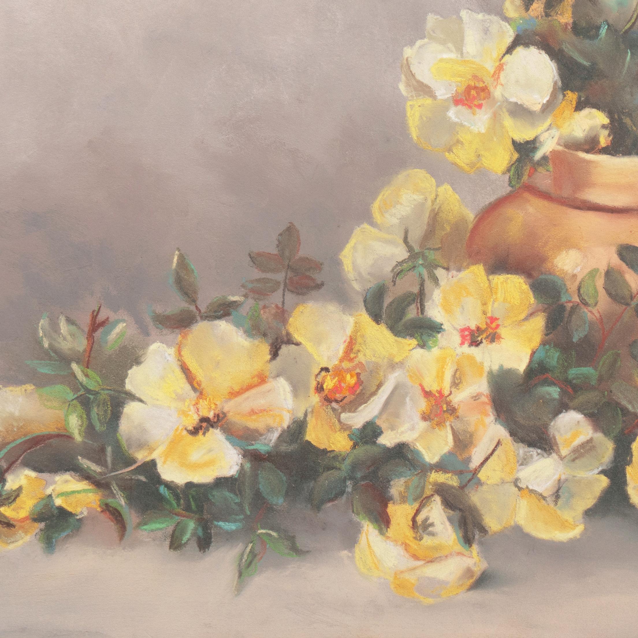 „Still Life of Tea Roses“, Künstlerin, Goldmedaille, PAFA, New York, ASL, NAD (Naturalismus), Art, von Laura Coombs Hills