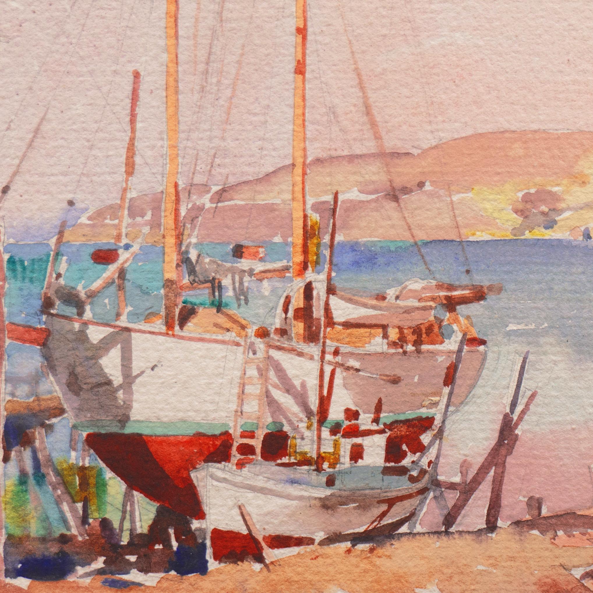 'Old Sausalito', San Francisco Bay, California Exhibition Piece, CSFA, CCAC, AIC - Art by William Ross Cameron