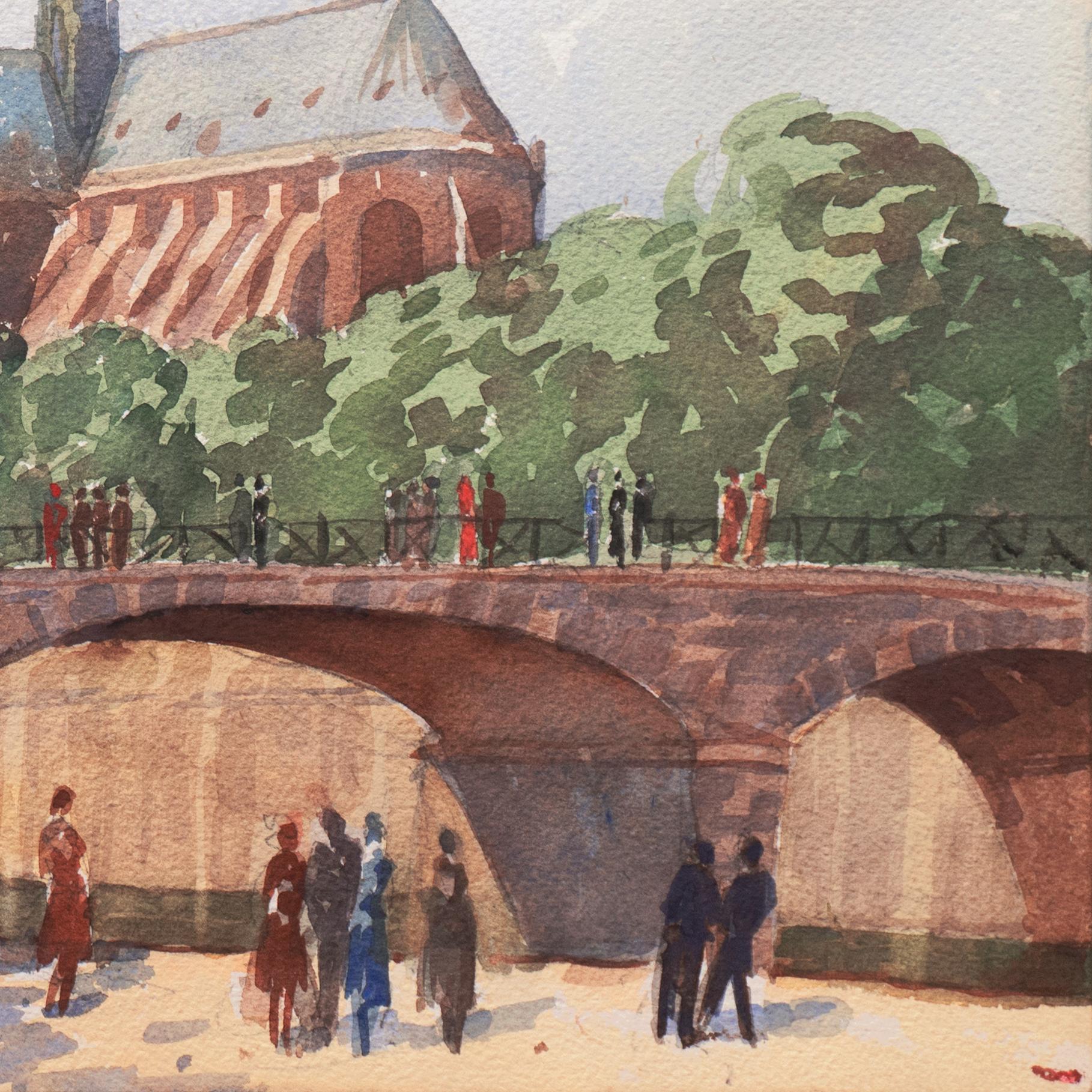 « Paris, Notre-Dame and Pont de l'Archevch » (Paris, Notre-Dame et Pont de l'Archevch) CAC, président de l'ASL, président de la CWS - Impressionnisme Art par Julian Garnsey