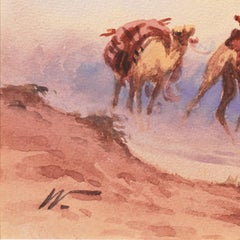 'Camels Racing', American Orientalist, Paris Salon, Ecole des Beaux-Arts, PAFA