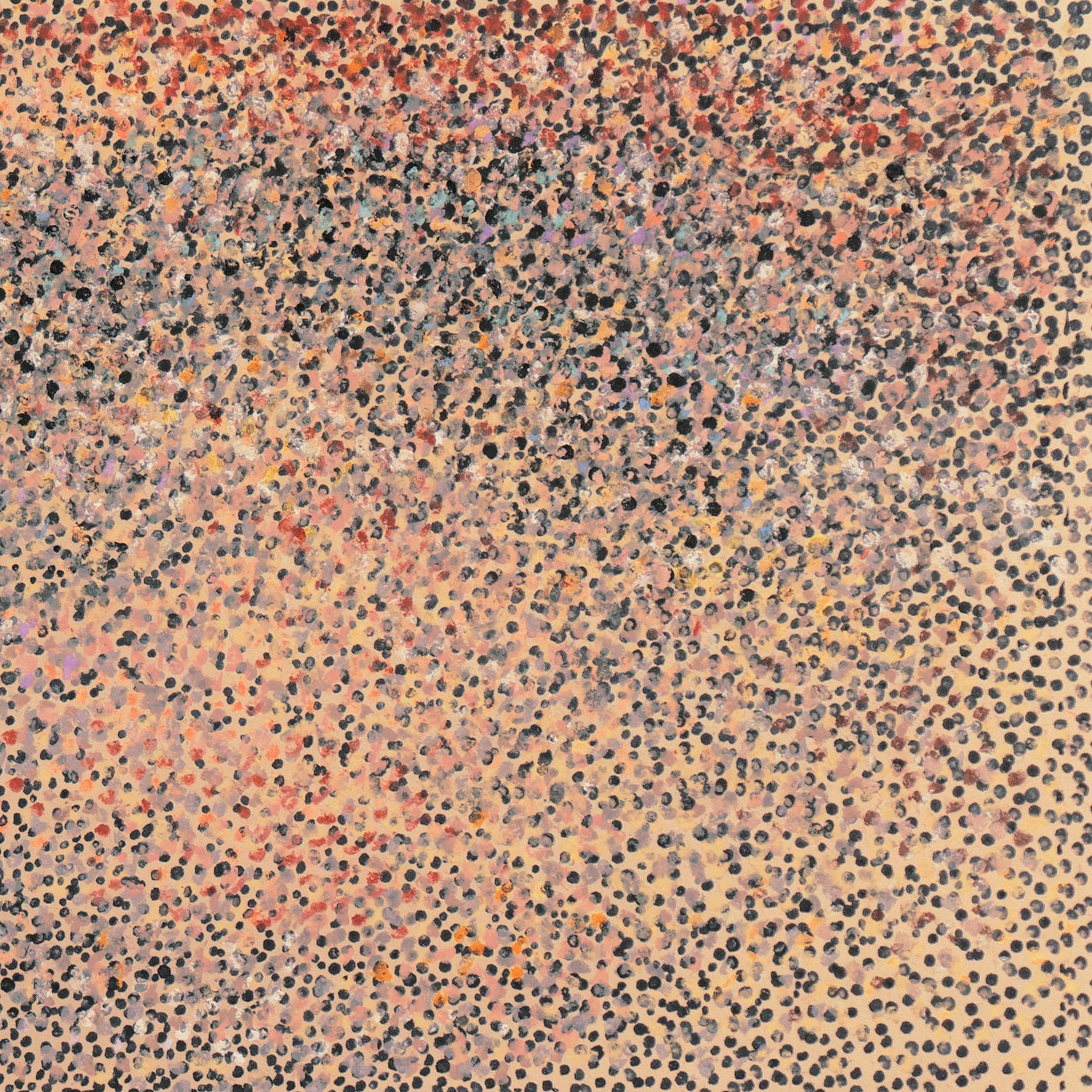 'Pointillist Abstract', Paris, Étretat, New York, Whitney Museum, MoMA, PAFA - Brown Abstract Drawing by Manfred Schwartz