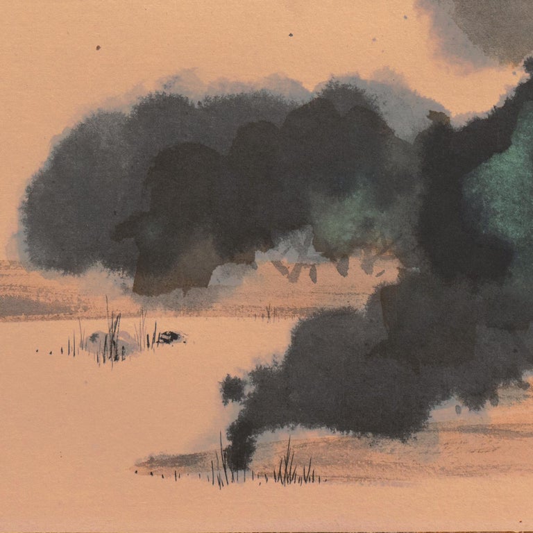 'Coastal Landscape', Mid-century Chinese-American, Modernist Woman Artist For Sale 1