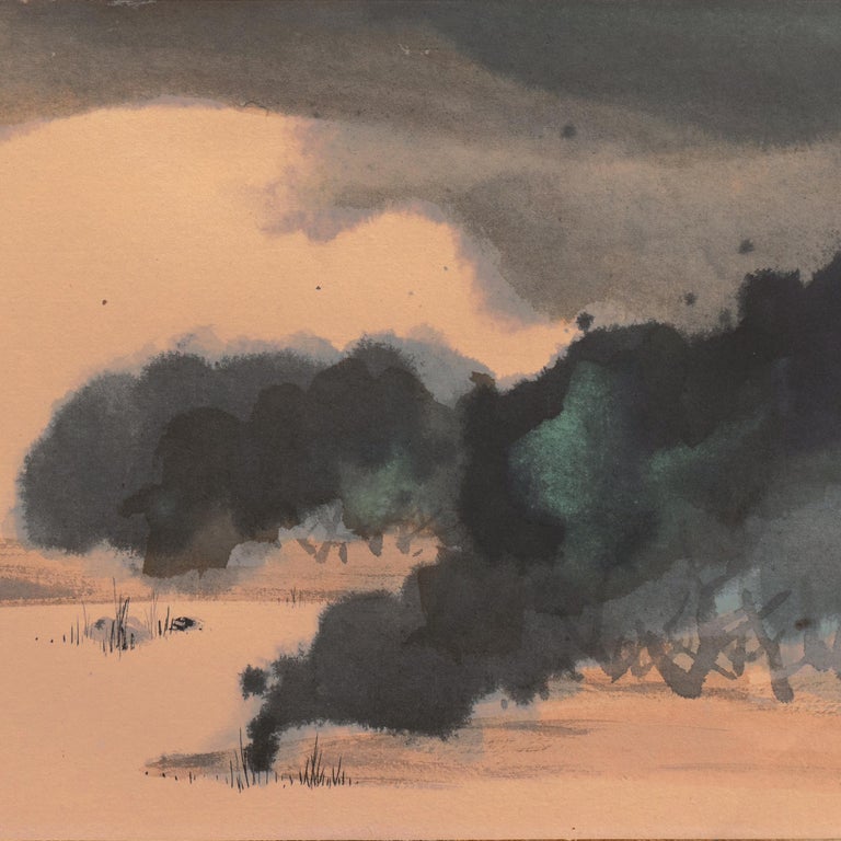 'Coastal Landscape', Mid-century Chinese-American, Modernist Woman Artist For Sale 5
