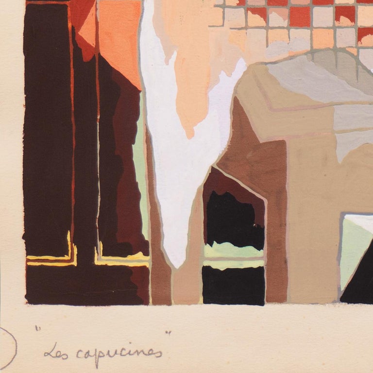'Still Life of Nasturtiums', Cubist, Paris, Salon d'Automne, Salon des Tuileries - Brown Interior Art by Jean de Gavardie 