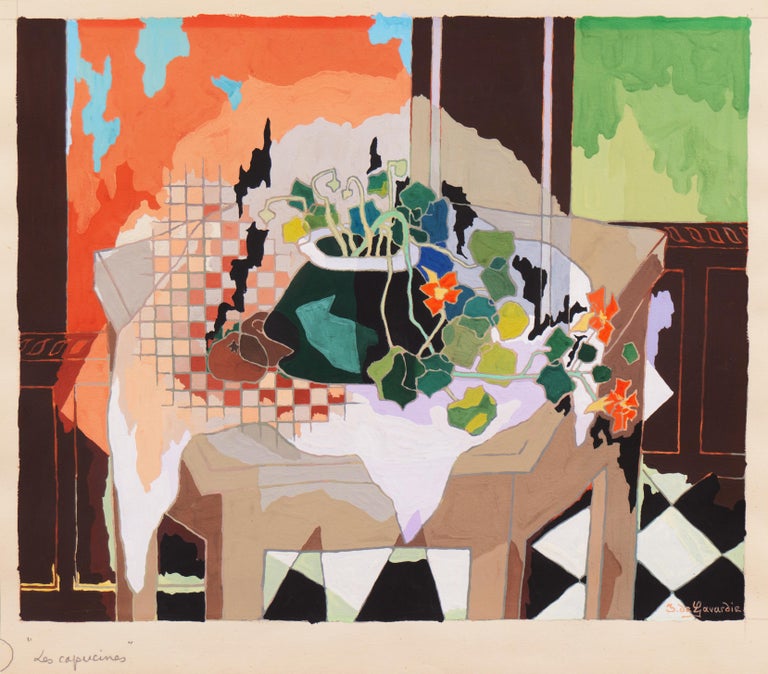 'Still Life of Nasturtiums', Cubist, Paris, Salon d'Automne, Salon des Tuileries - Art by Jean de Gavardie 
