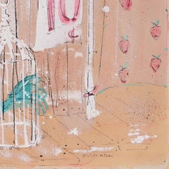 'At the Fruit Stand', Market Scene with Vendors, Mother and Child