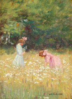 Frances et Ruth Jennings dans un champ de fleurs