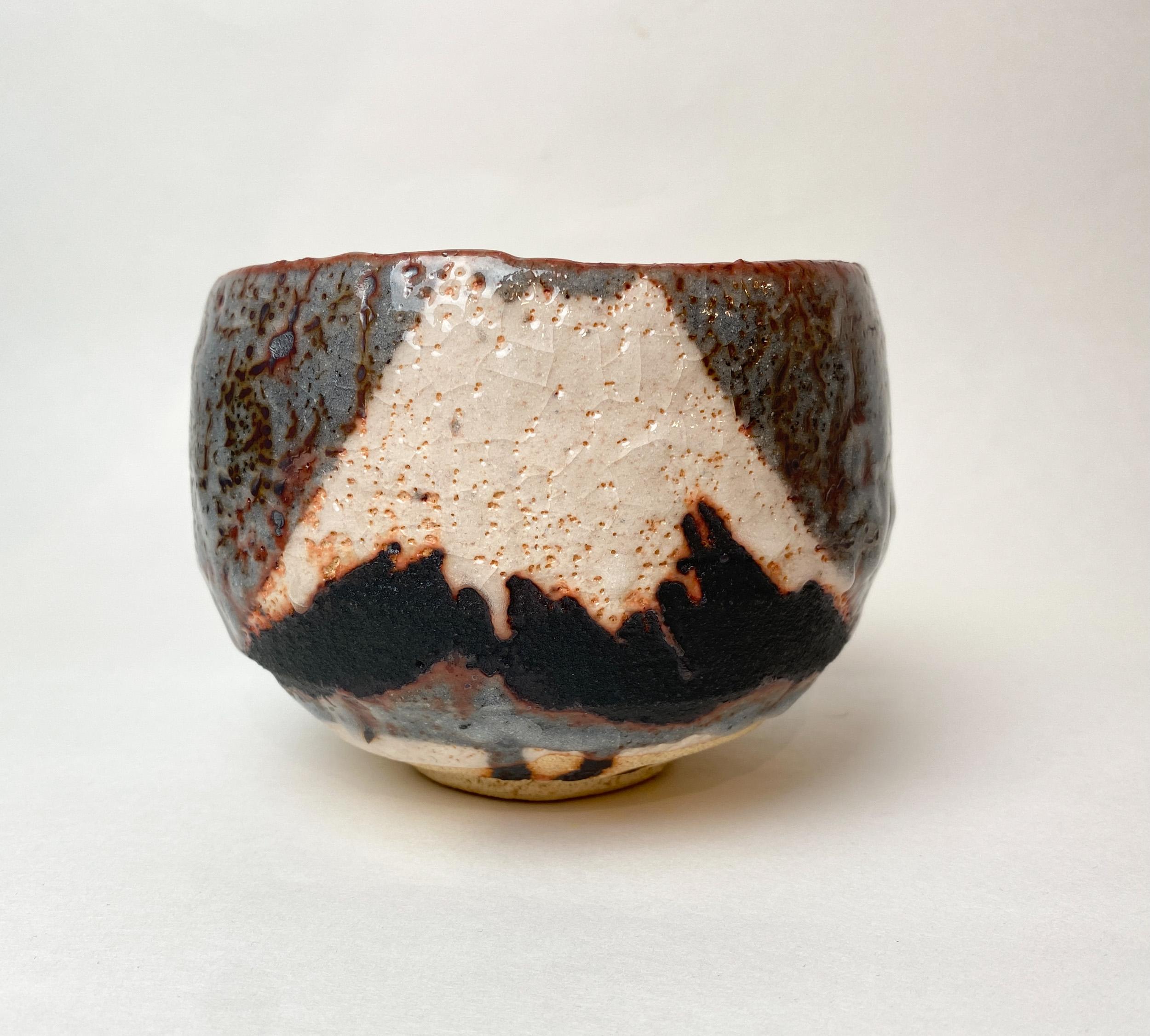 Tea Bowl with nezumi-shino glaze - Art by  Toshisada Wakao
