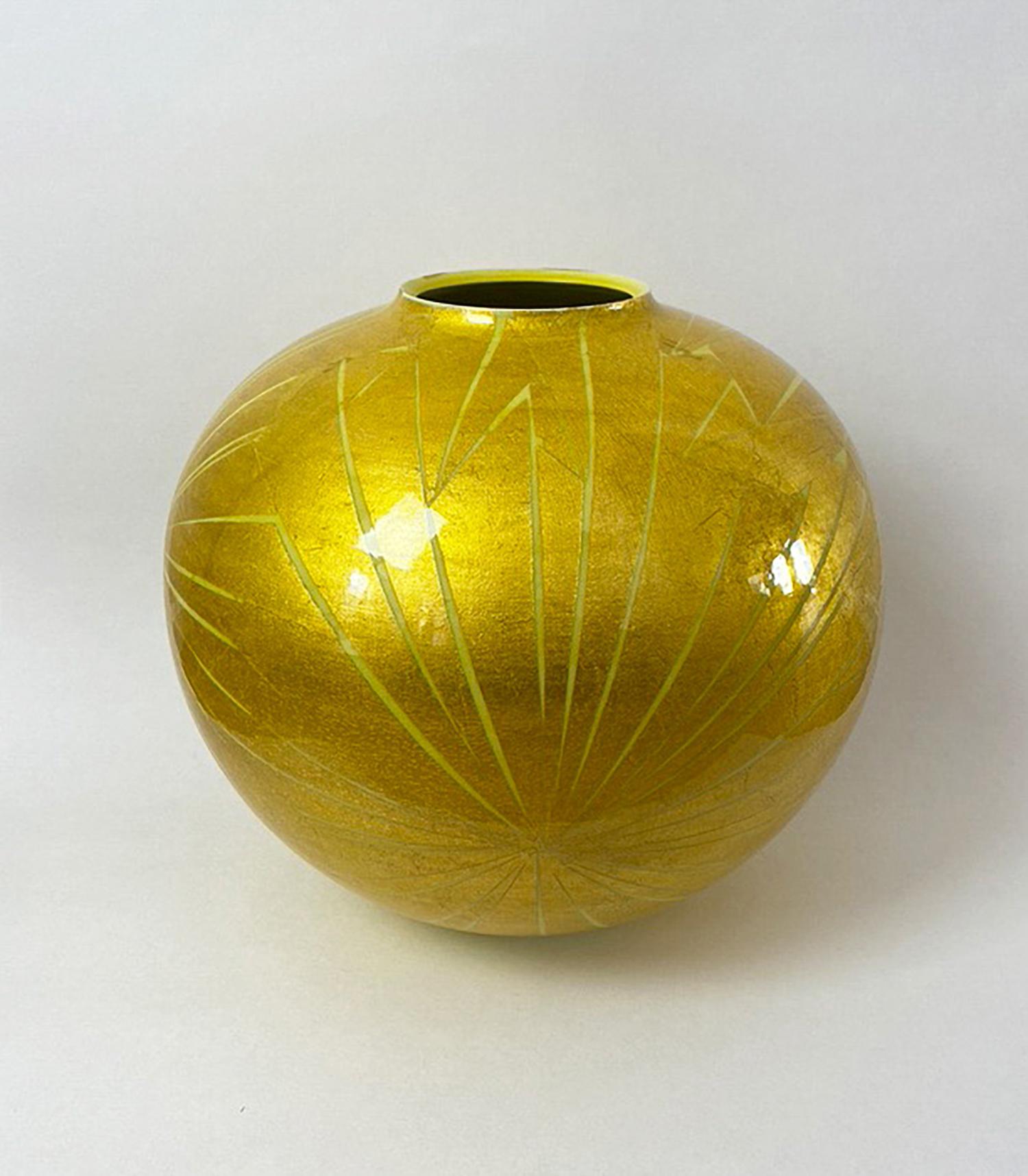 Yellow Globular Vessel For Sale 2