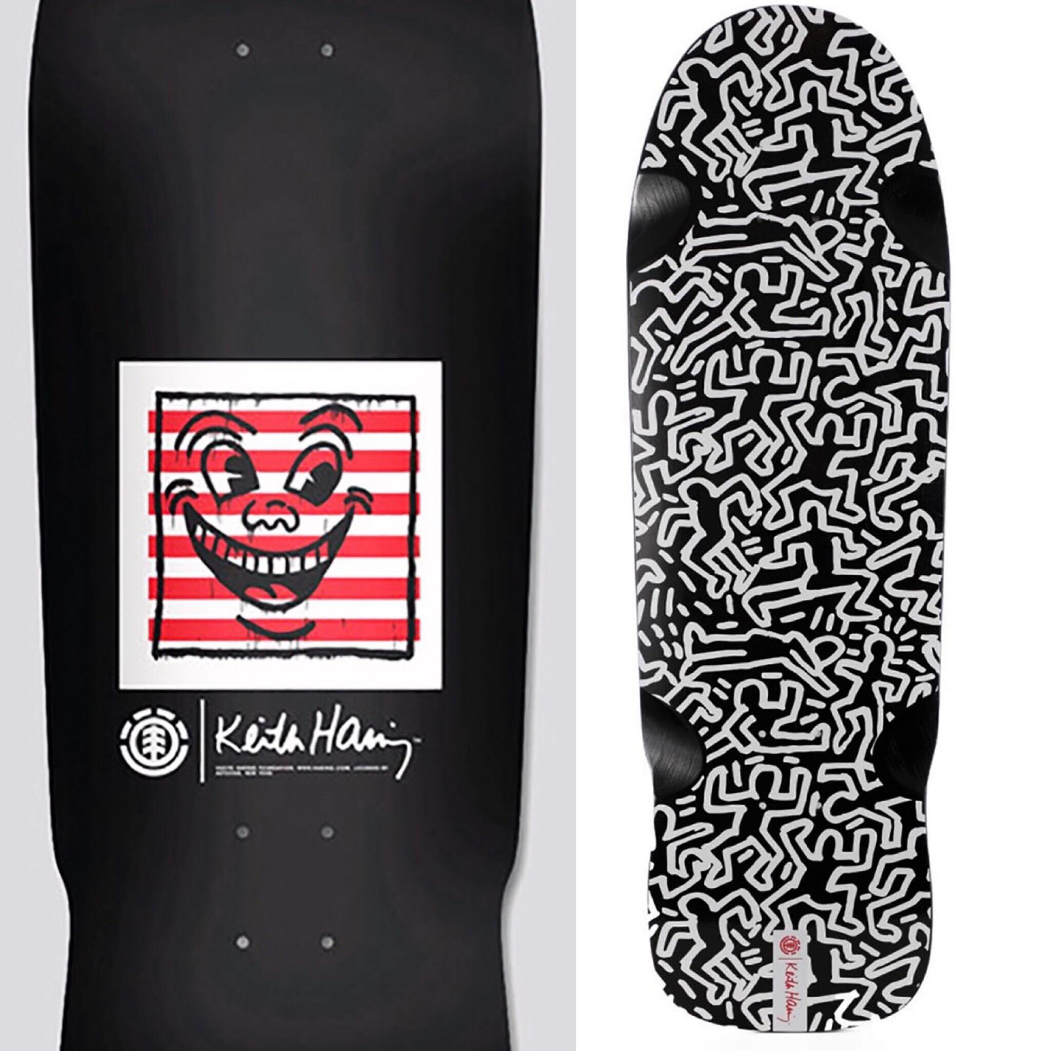 Keith Haring Skateboard Decks: set of 2 (Keith Haring smiley face) - Street Art Mixed Media Art by (after) Keith Haring