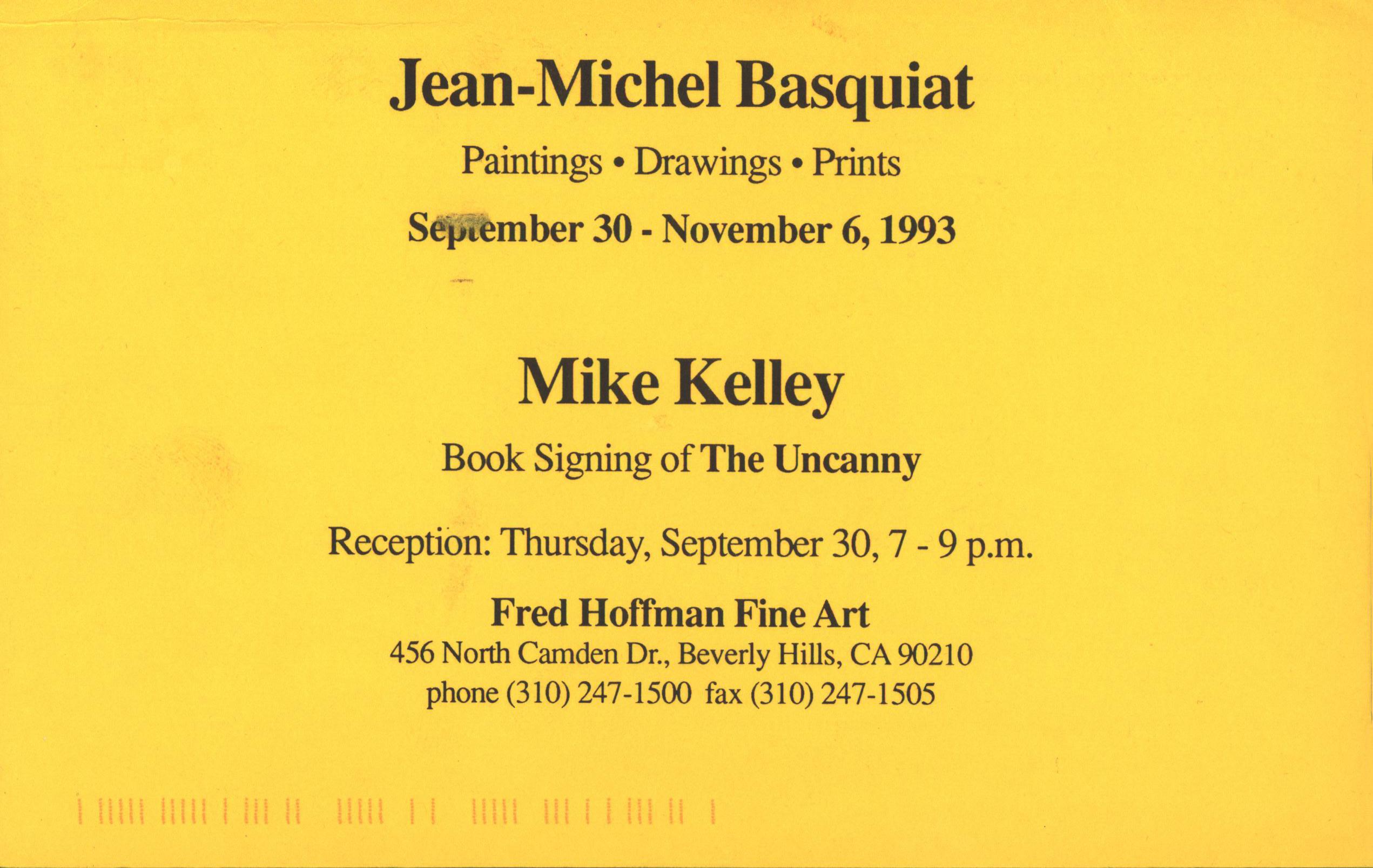 Basquiat Fred Hoffman Fine Art 1993 (annuncio Basquiat Los Angeles) - Print di Jean-Michel Basquiat