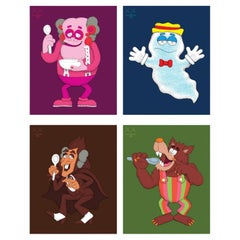 Juego de 4 pósters de monstruos KAWS (pósters KAWS)