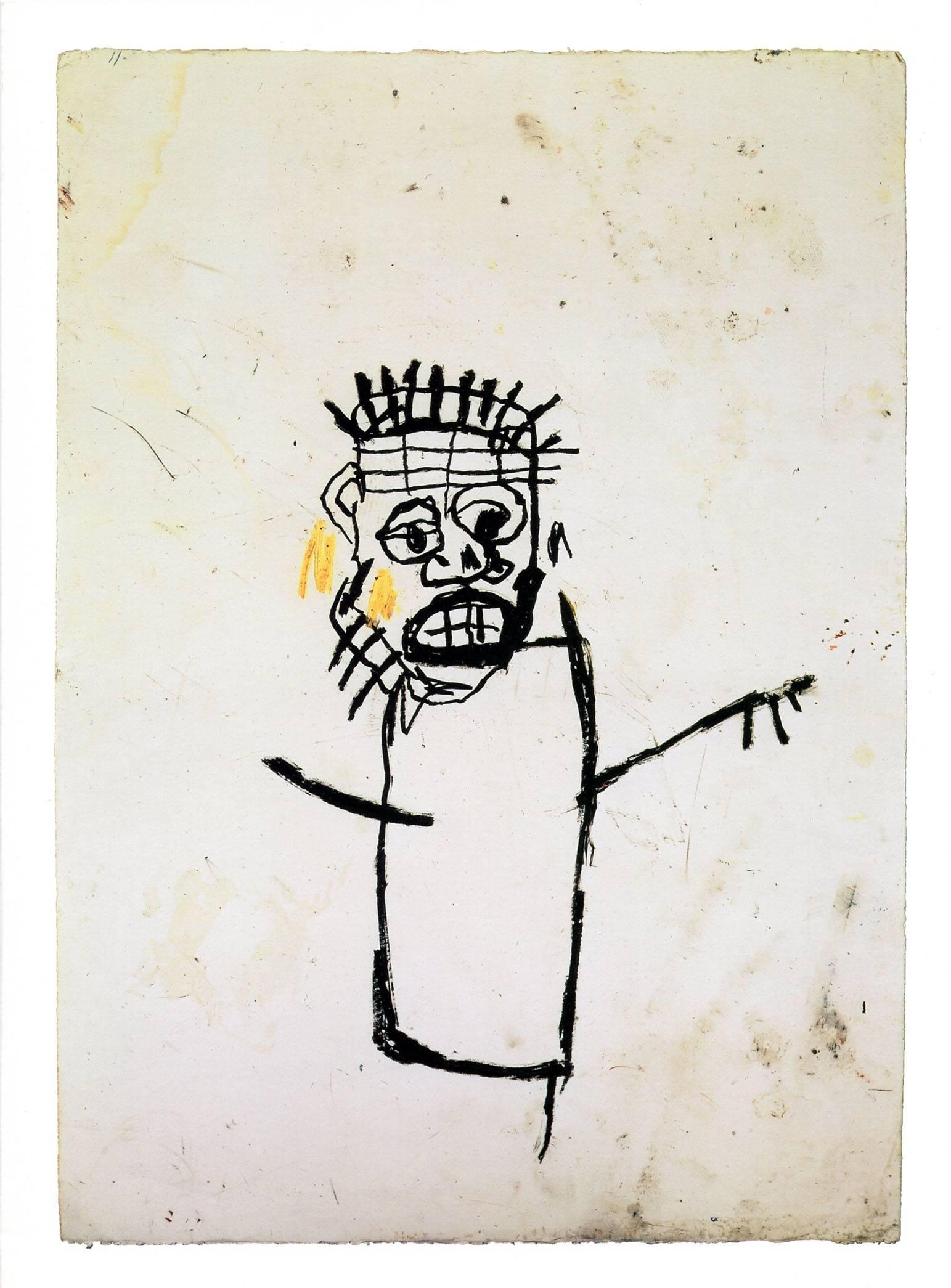 Basquiat at Robert Miller Gallery New York 1990 (vintage Basquiat announcement)) - Print by after Jean-Michel Basquiat