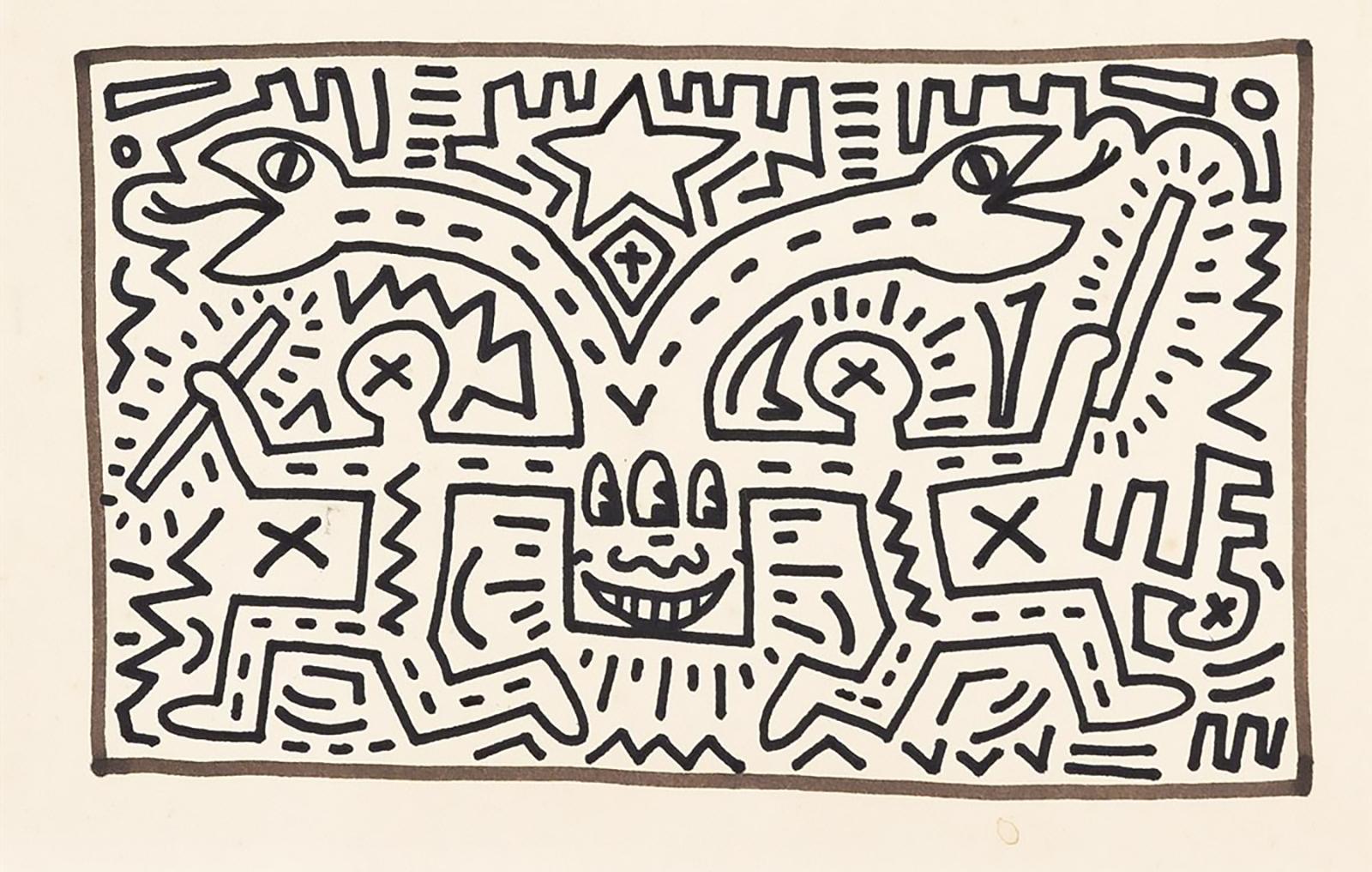 Keith Haring drawing 1982 (Keith Haring 1982 drawing) For Sale 3