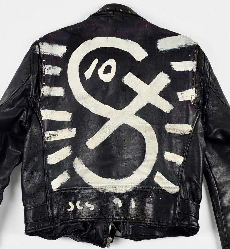 Julian Schnabel Hand Painted Leather Jacket 1991 (Julian Schnabel painting)