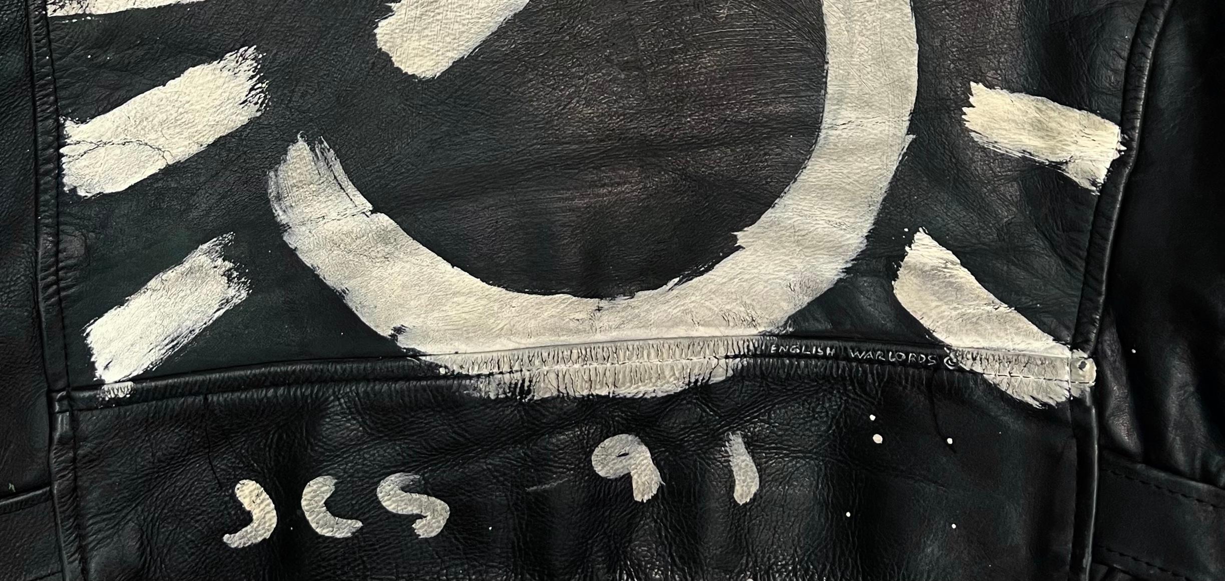Julian Schnabel Hand Painted Leather Jacket 1991 (Julian Schnabel painting) For Sale 4