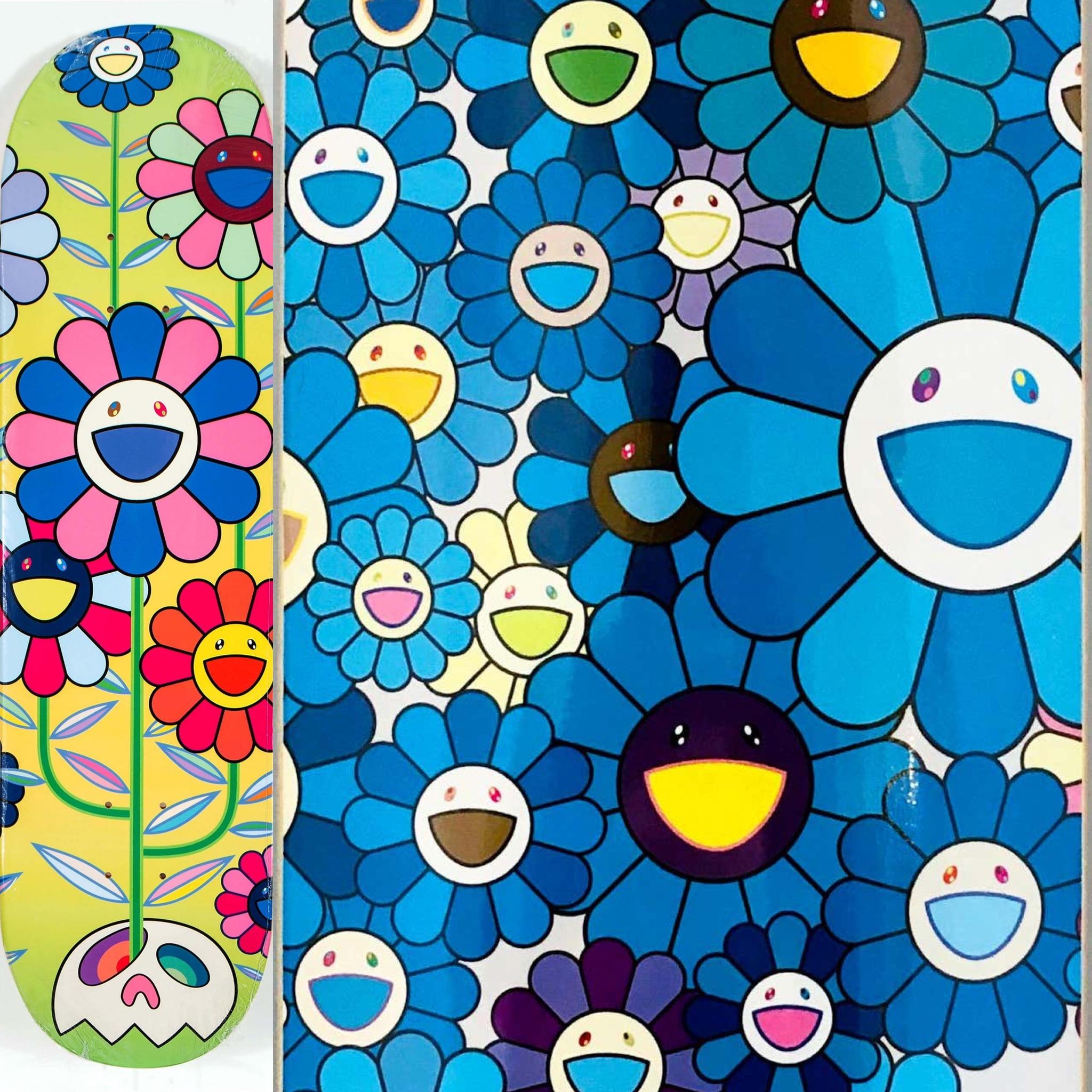 Takashi Murakami Skateboard-Decken (Set von 2 Murakami-Blumen-Skateboard-Decken)