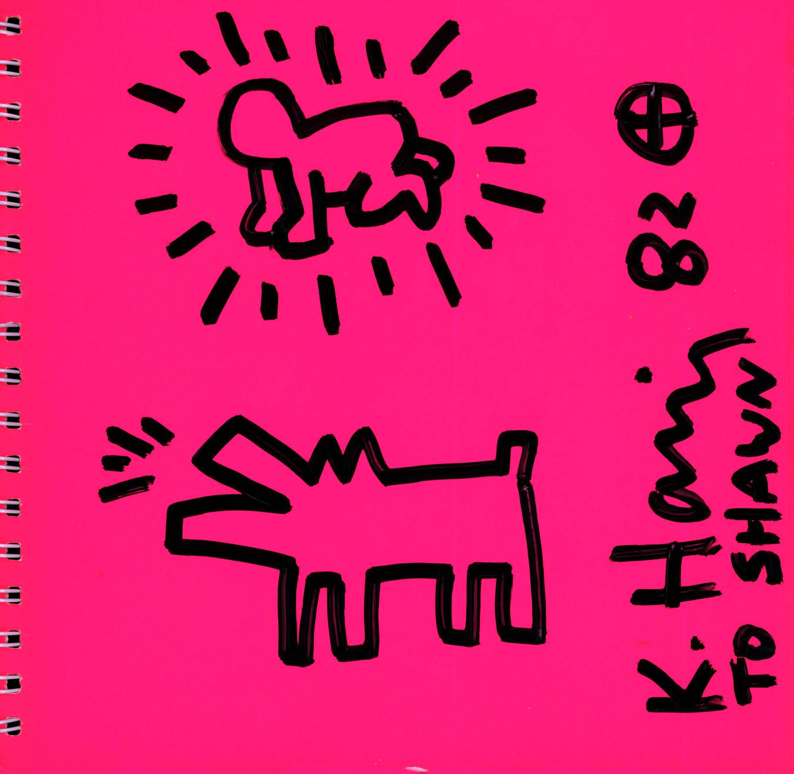Keith Haring Radiant Baby Barking Dog drawing 1982 (Keith Haring Tony Shafrazi) 1