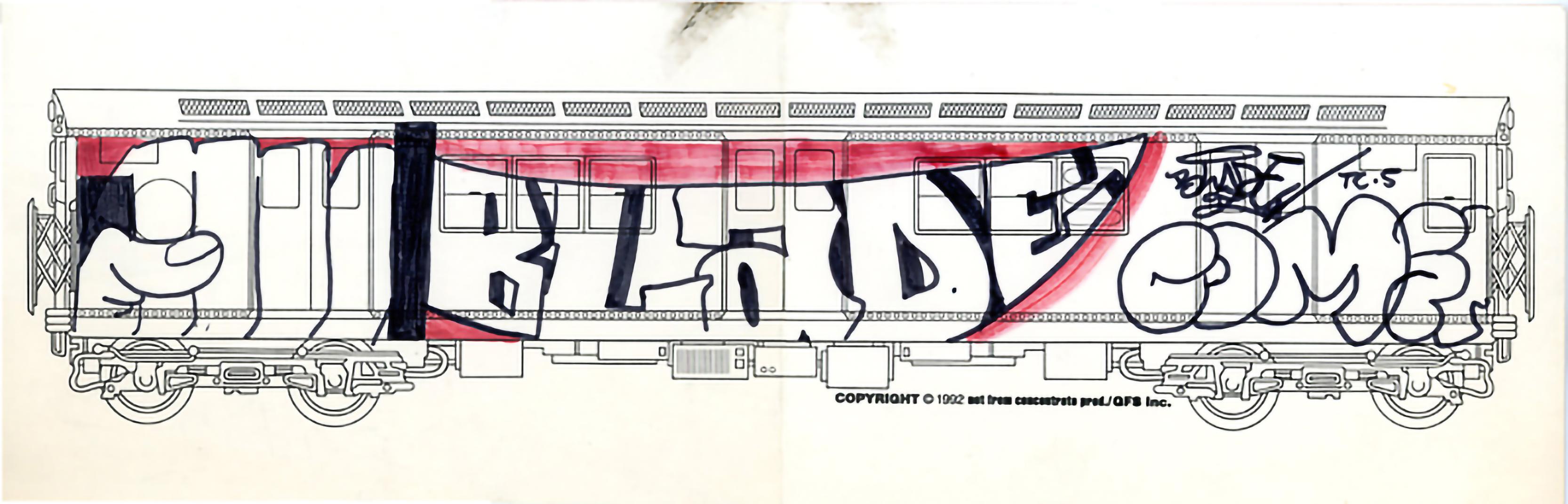 Blade Graffiti art 1992 (Blade train drawing Blade king of graffiti) For Sale 1