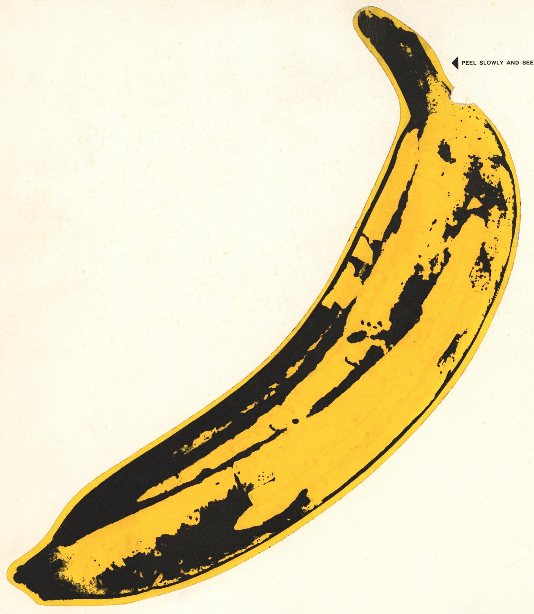 Andy Warhol Banana Cover Art 1968:
The Velvet Underground & Nico: la rarissima e ricercatissima stampa della costa orientale del 1968 che presenta in modo unico una banana non sbucciata. Accompagnato dal suo disco originale in ottime condizioni