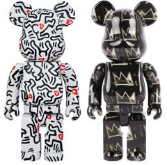 Basquiat Keith Haring Bearbrick 400 % Satz von 2 Werken (Haring Basquiat Be@rbrick) 