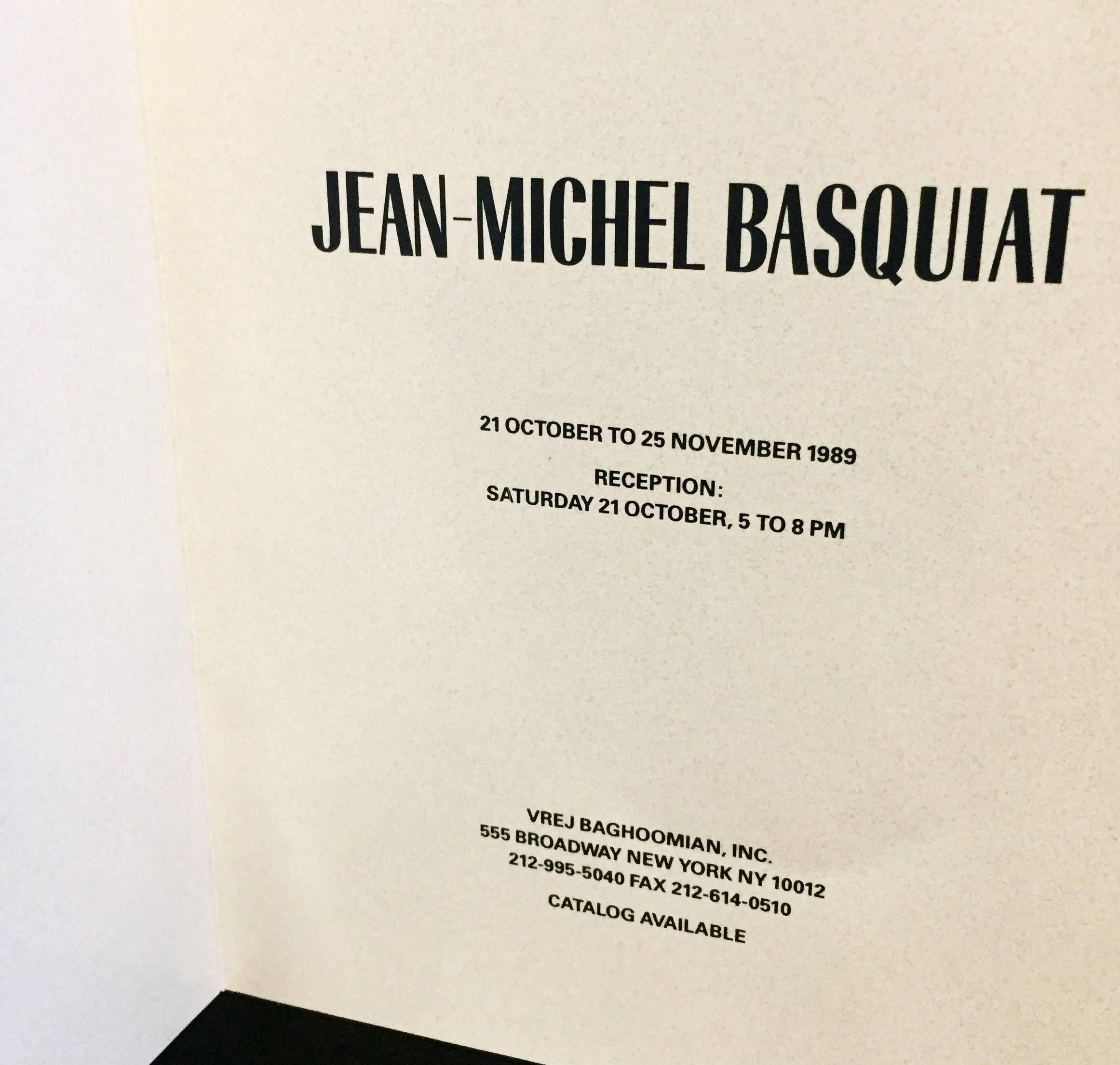 Basquiat Vrej Baghoomian Gallery 1989 (announcement) - Pop Art Art by (after) Jean-Michel Basquiat