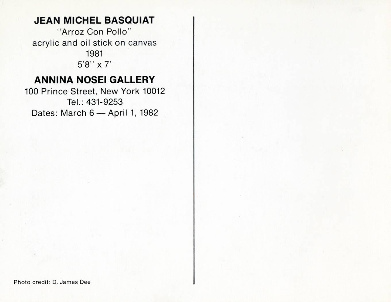 Basquiat Annina Nosei Gallery 1982 (announcement card) - Pop Art Art by Jean-Michel Basquiat