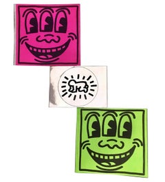 Keith Haring Pop Stickers des années 1980 (vintage Keith Haring Pop Shop)
