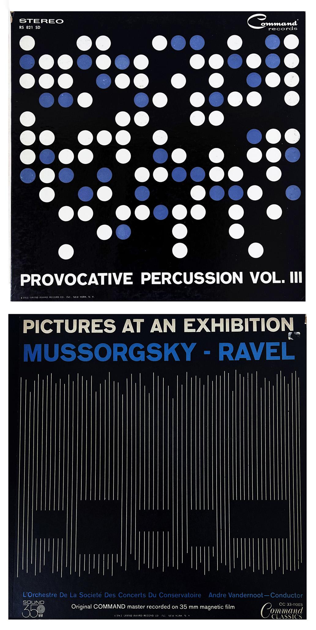 Conjunto de 2 obras de arte discográfico de Josef Albers (arte discográfico de Albers)