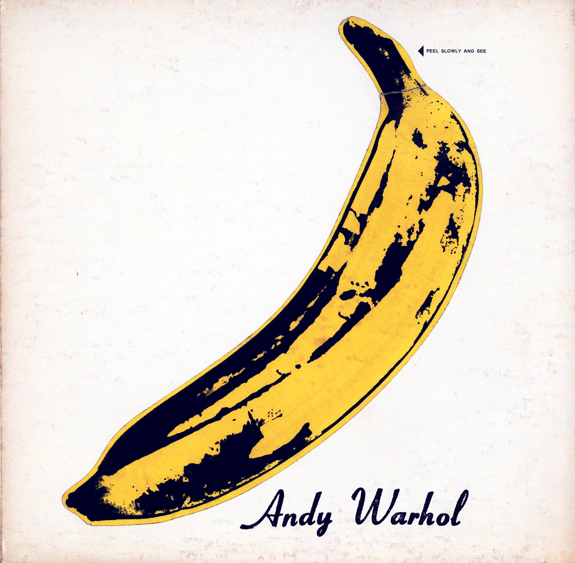 Andy Warhol Banana Cover Art c.1968:
The Velvet Underground & Nico: the ultra rare, highly sought-after, 1960s pressing uniquely featuring a near-fully unpeeled banana. Accompanied by its original record in very good overall vintage condition. A