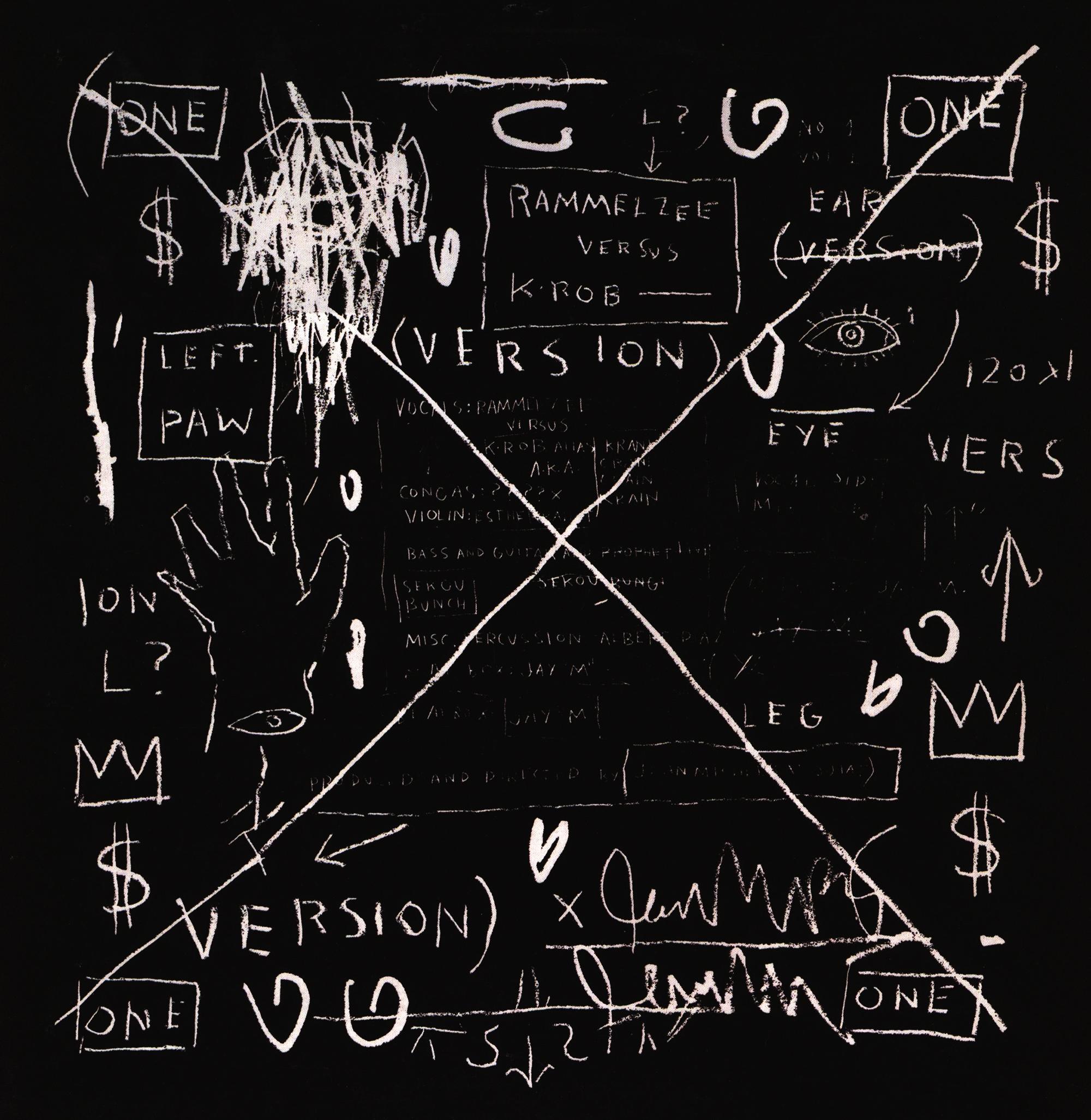 Basquiat record art 2001 (Basquiat Rammellzee K-Rob Beat Bop LP) - Pop Art Print par Jean-Michel Basquiat