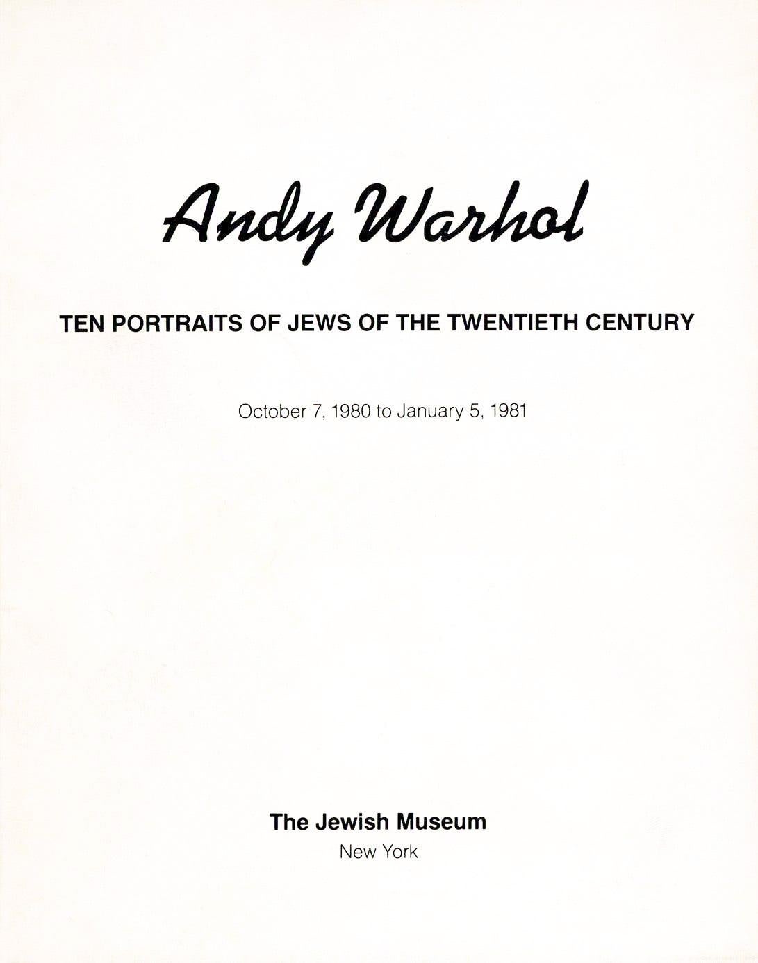 Ritratti di ebrei del XX secolo di Andy Warhol  (annunci) 6