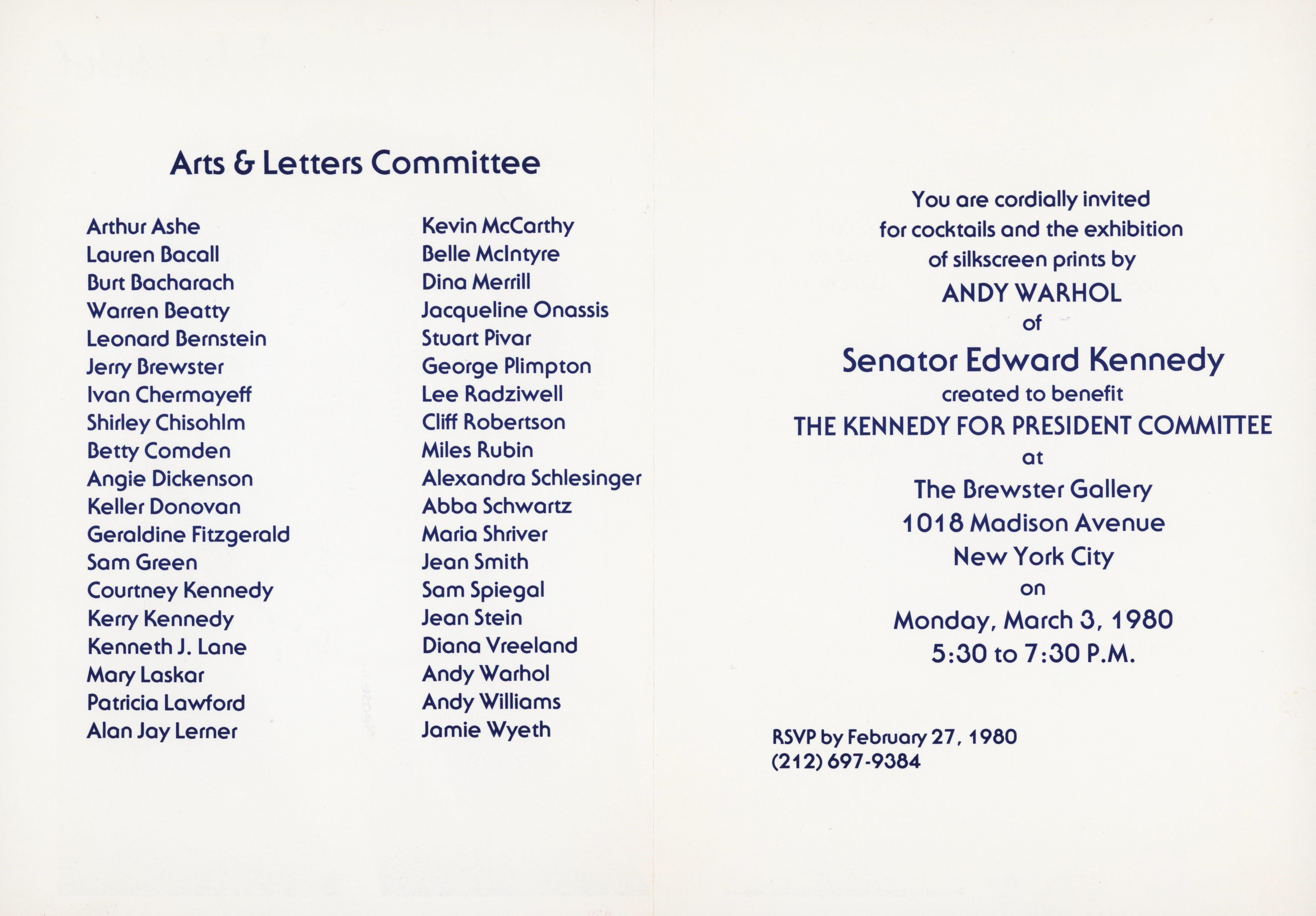 Andy Warhol Edward Kennedy 1980 (annuncio di beneficenza) in vendita 1
