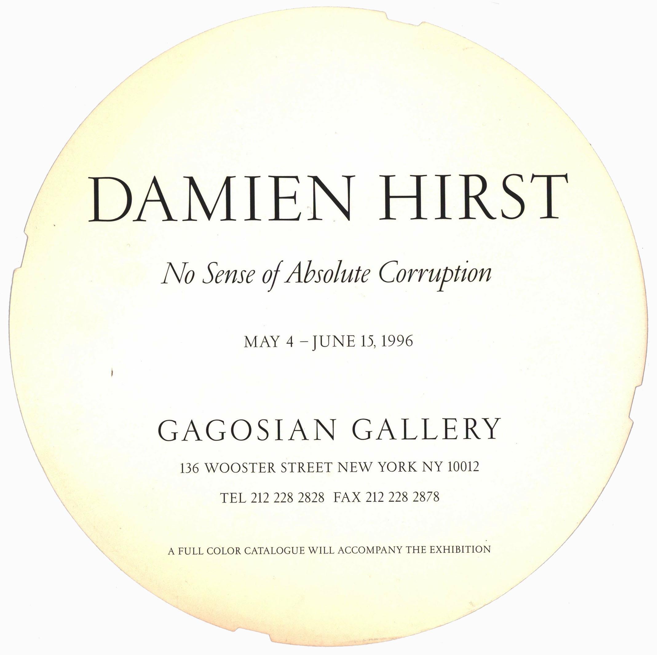 Damien Hirst Gagosian Gallery 1996 (announcement) For Sale 2