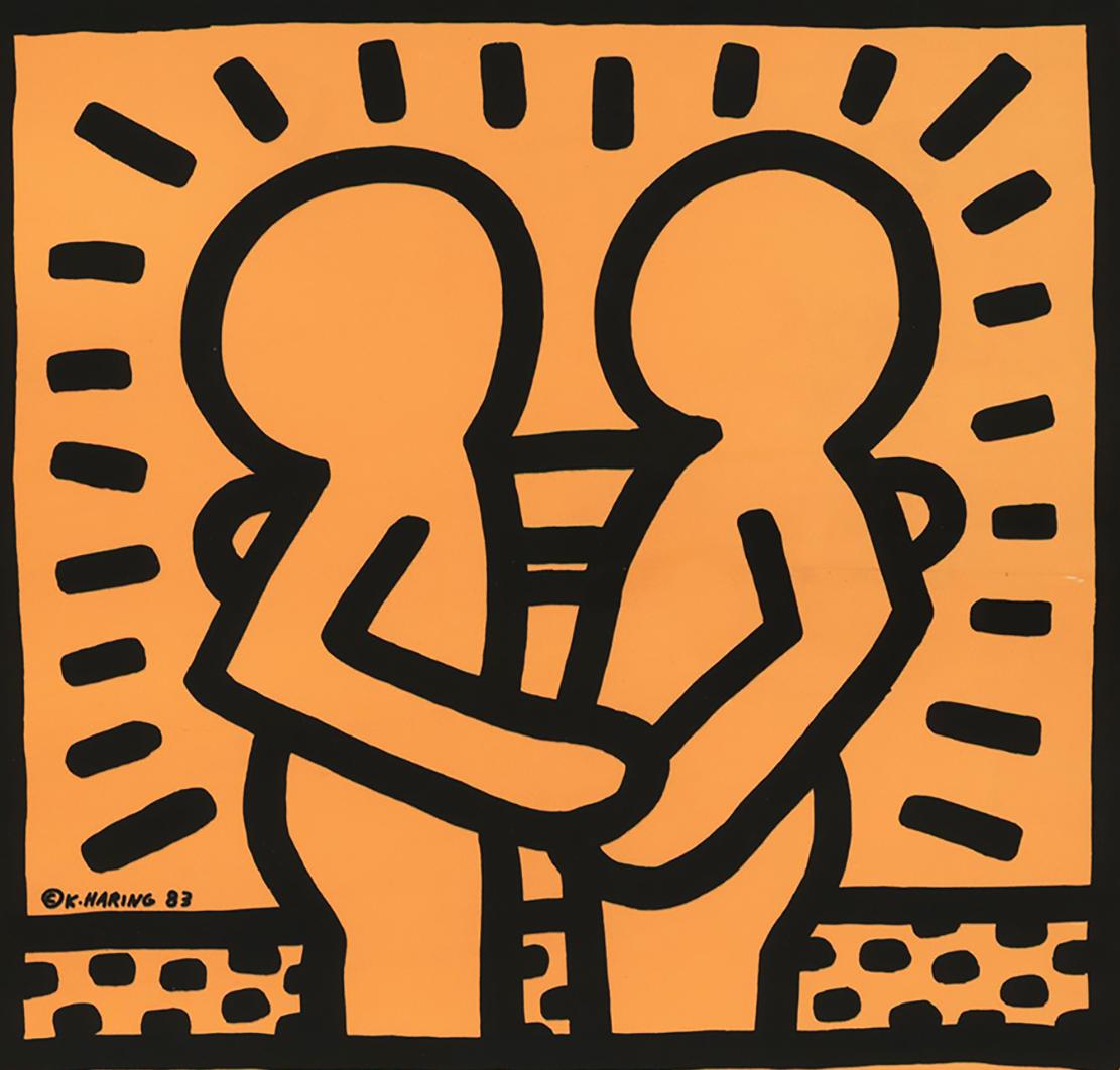Rare original Keith Haring Record Art (Keith Haring David Bowie) For Sale 1