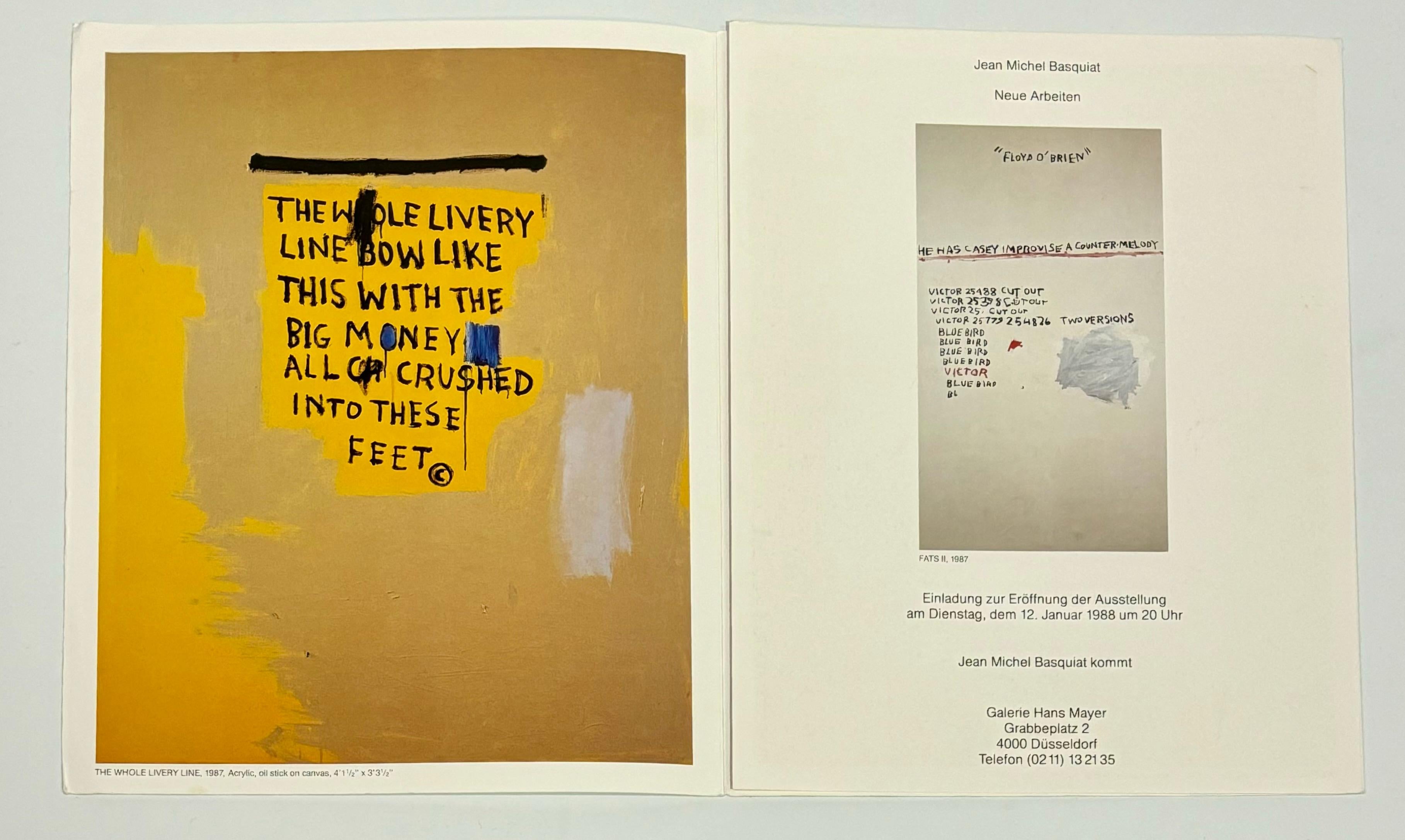 Basquiat Galerie Hans Mayer 1988 (anuncio de exposición de Basquiat en los años 80) en venta 3