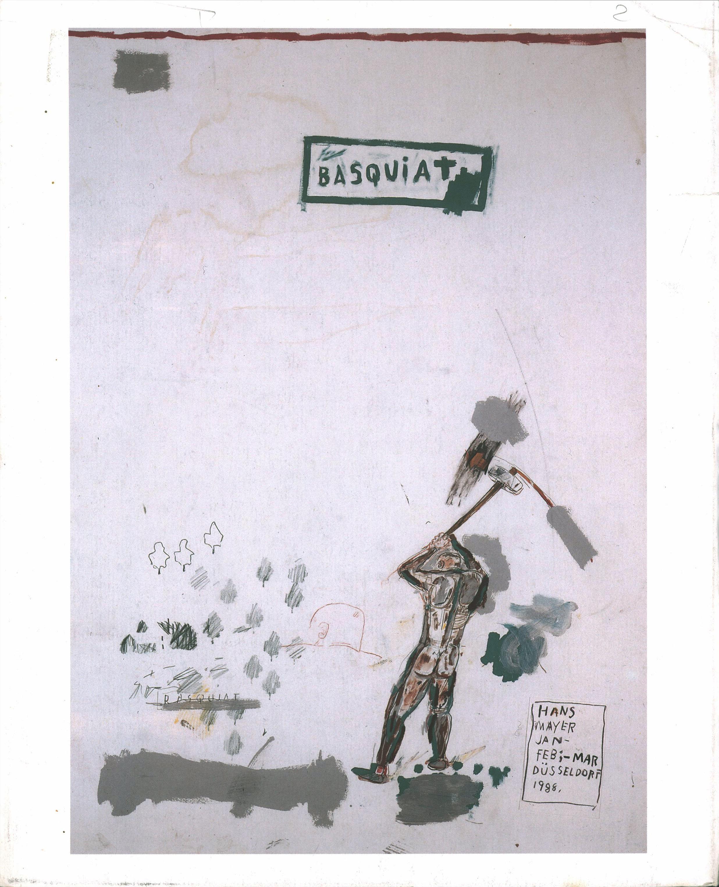 Basquiat Galerie Hans Mayer 1988 (anuncio de exposición de Basquiat en los años 80) en venta 6