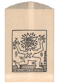 Original 1980s Keith Haring Pop Shop bag (Haring 1980s Pop Shop)