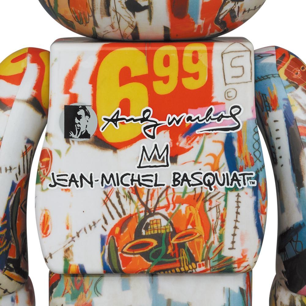 Warhol Basquiat Bearbrick 400% figura (Basquiat Warhol Be@rbrick) - Art Arte callejero de Jean-Michel Basquiat