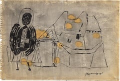 Early Roy Lichtenstein drawing (Roy Lichtenstein, St. Macarius Monastery) c.1951