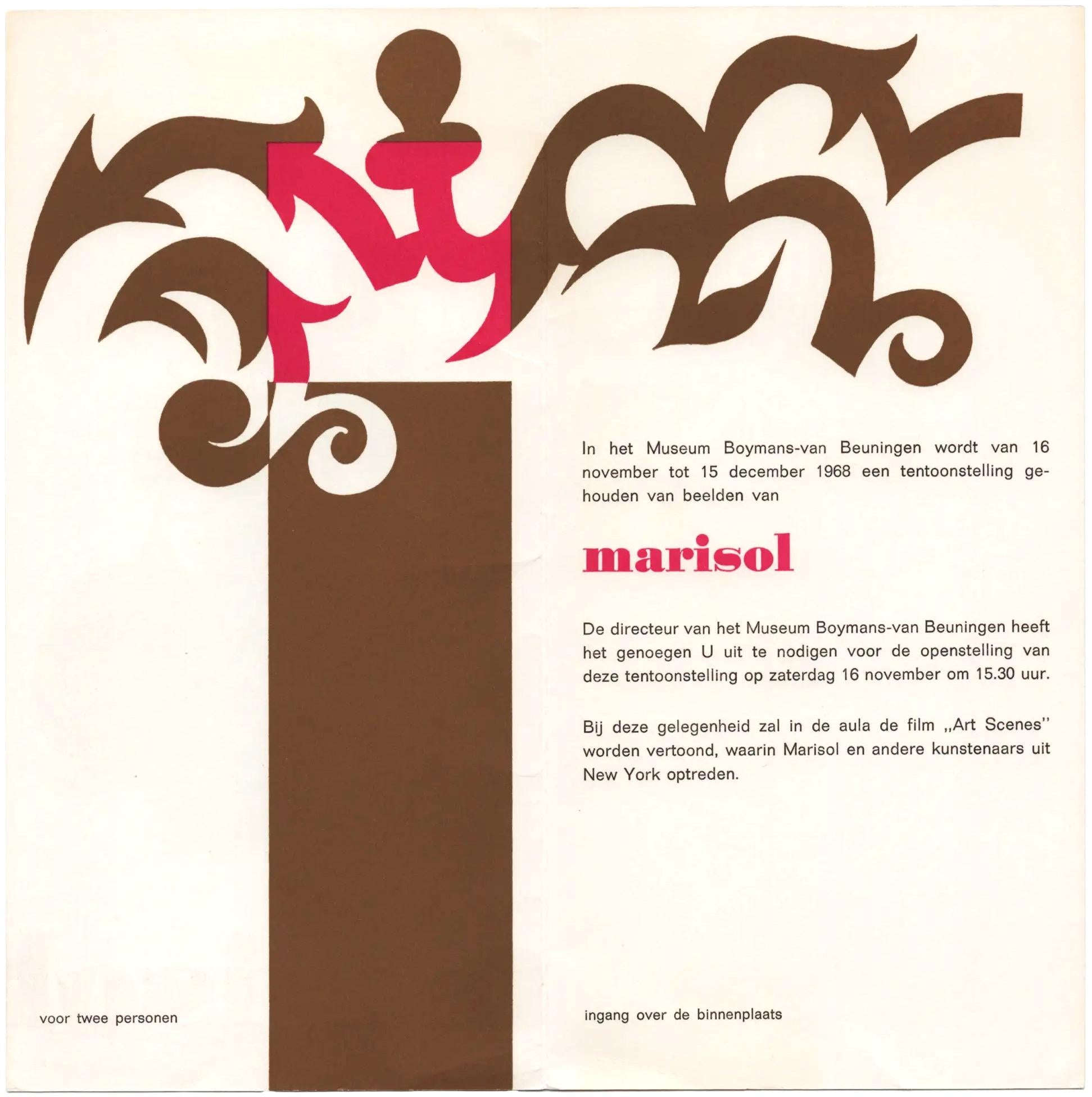 Marisol Museum Boymans-van Beuningen Rotterdam (Catálogo y Tarjeta de Anuncio) en venta 2