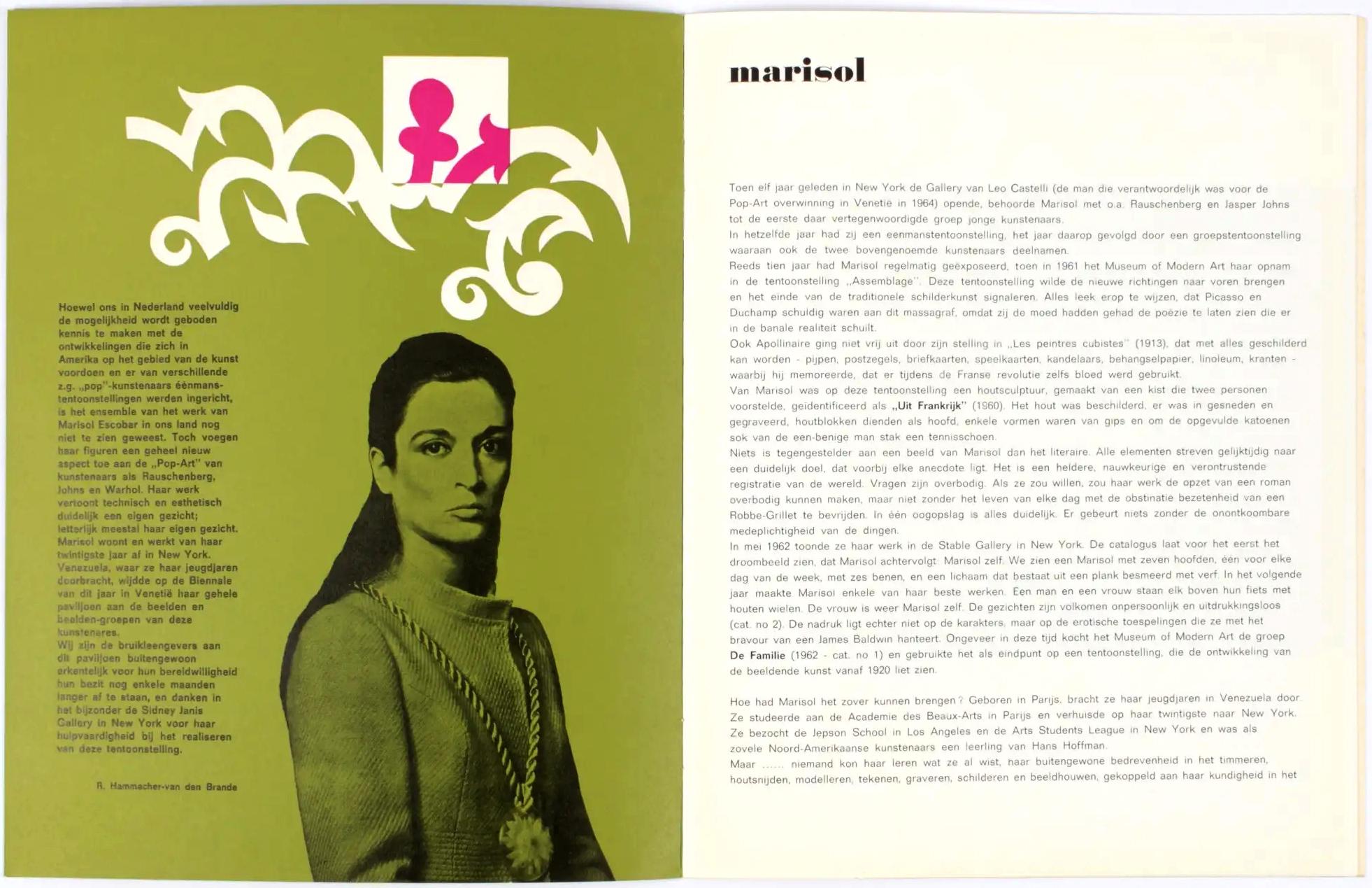Marisol Museum Boymans-van Beuningen Rotterdam (Catálogo y Tarjeta de Anuncio) - Art Arte pop de Marisol Escobar