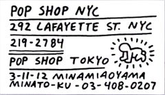 Original Keith Haring Pop Shop Tokyo card (Haring 1980s Pop Shop)