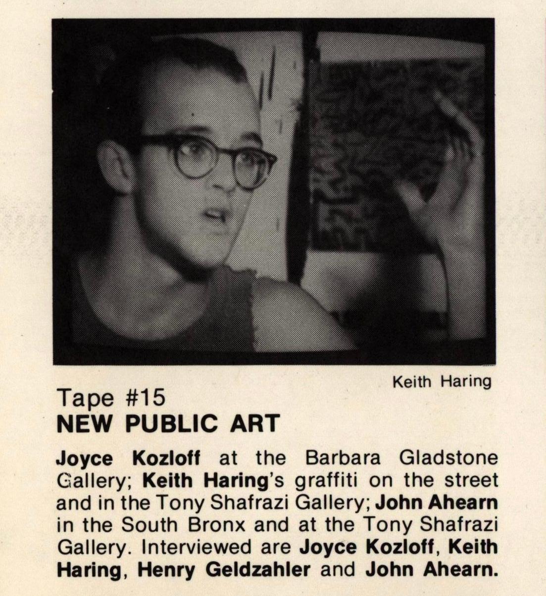 Keith Haring, Julian Schnabel, & Robert Rauschenberg & more: ART/New York 1983:

Rare historical 1980s announcement card published on the occasion of Videotapes of the 1982-83 Art Season ART/New York. Featuring a who’s who list in New York artists