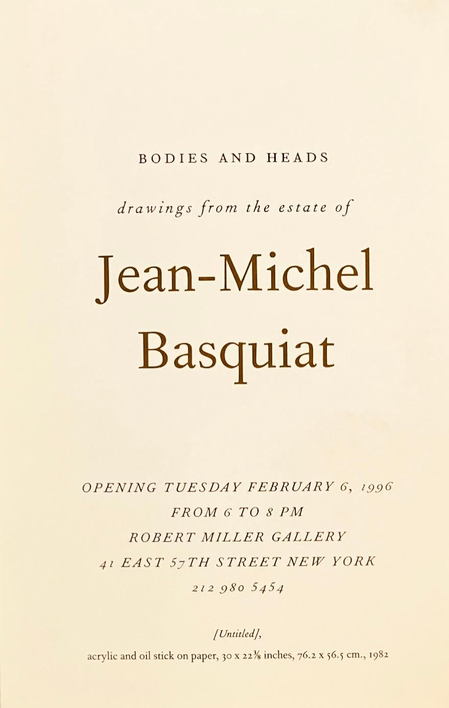 Basquiat Robert Miller Gallery 1996 (annuncio di disegni vintage di Basquiat) - Print Pop Art di Jean-Michel Basquiat