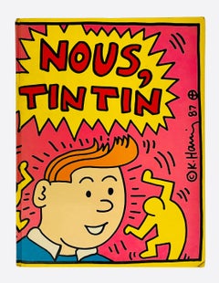 Rare original Keith Haring cover art (Keith Haring Nous Tintin)