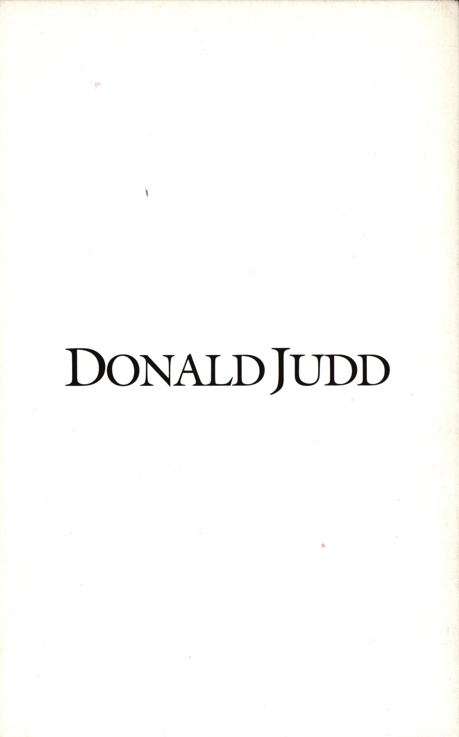 Donald Judd New York 1988 (annuncio) 1