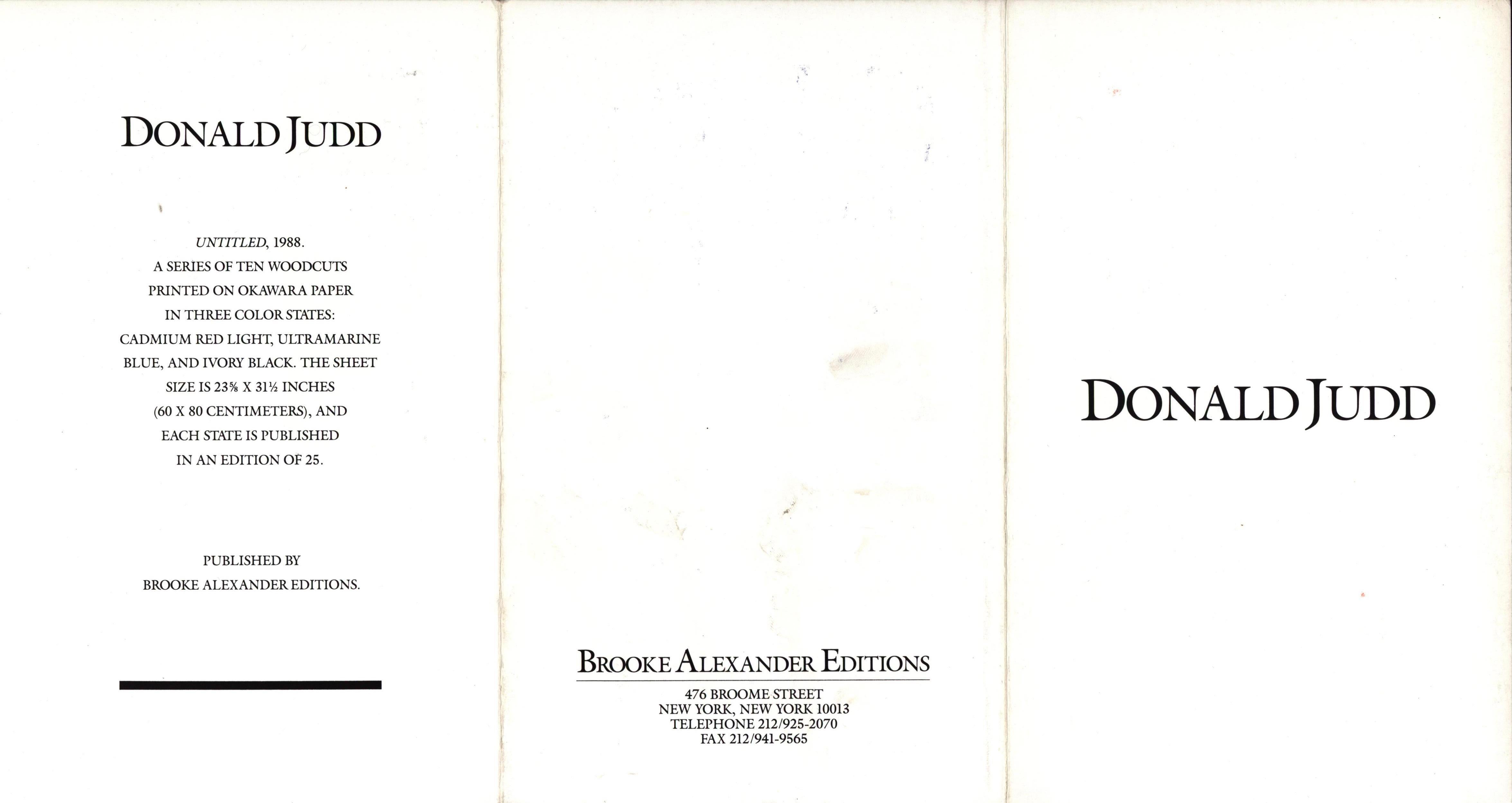 Donald Judd New York 1988 (annuncio) 3