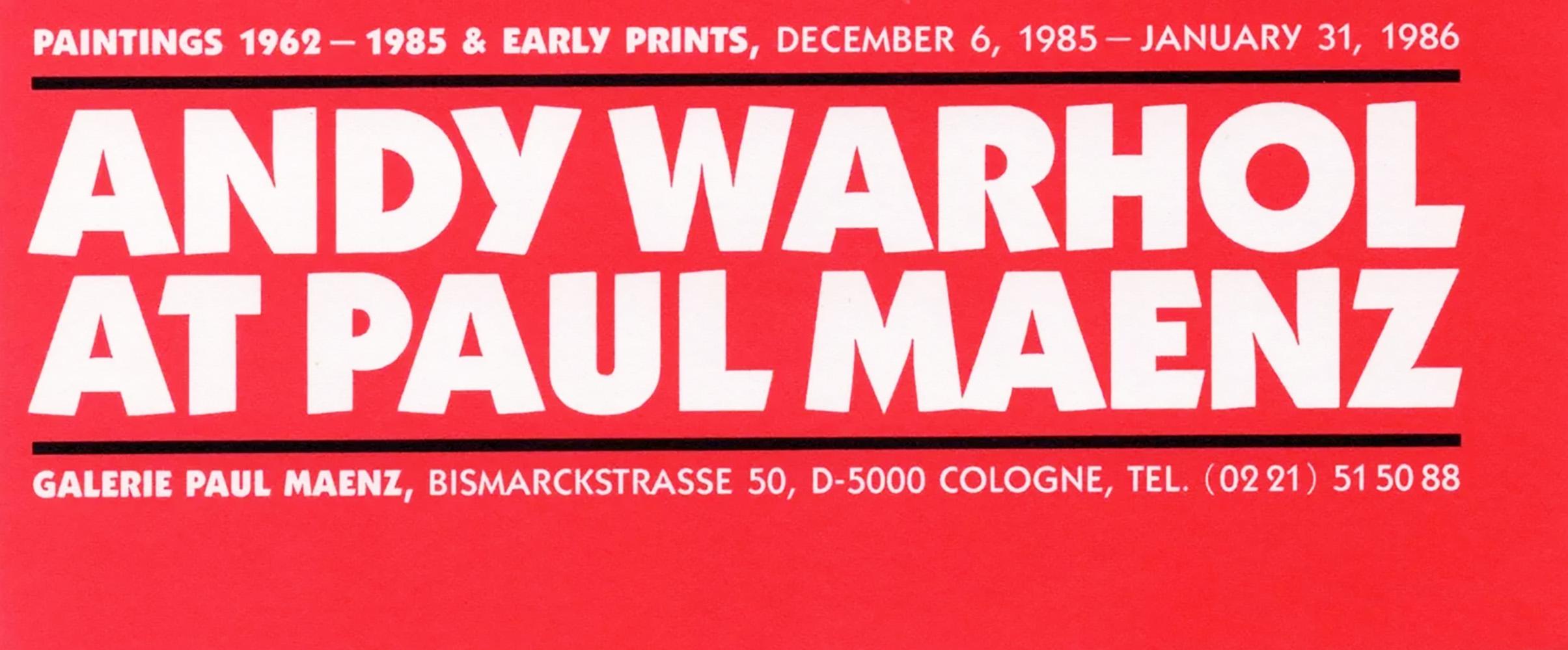 Andy Warhol Paul Maenz Gallery 1985 (annuncio) in vendita 3