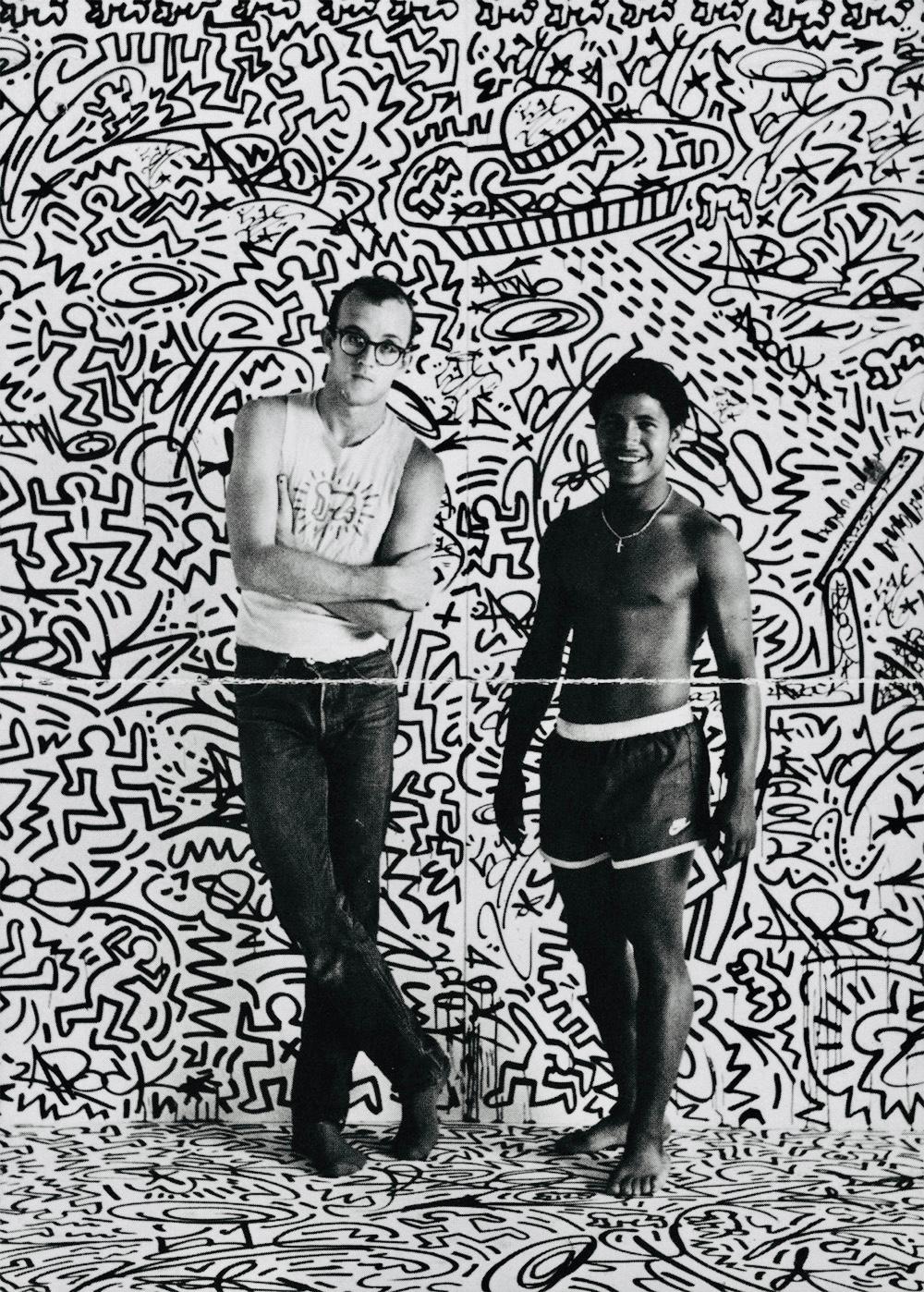 Keith Haring with LA2 (Keith Haring Tony Shafrazi announcement 1982) - Art by Tseng Kwong Chi